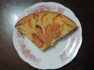 pastel de melocotón